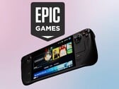 在阀门蒸汽甲板上方看到的 Epic Games 徽标