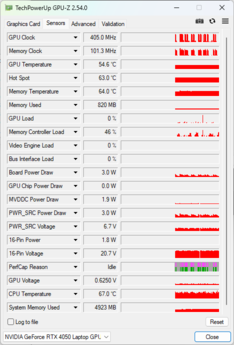 GPU-Z：NvidiaGeForce RTX 4050 笔记本电脑图形处理器