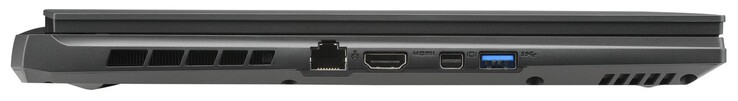 左侧。千兆以太网，HDMI 2.1，Mini Displayport 1.4，USB 3.2 Gen 1（USB-A）。