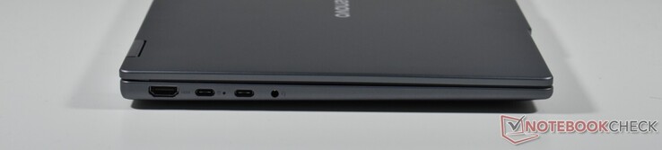 左侧HDMI、2 个 USB-C 3.1 Gen 2（DP Alt 模式、电力传输）、3.5 毫米音频接口