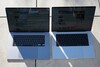 MacBook Pro 16 2019（左）与MacBook Pro 16 2021（右）相比。