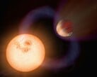 一幅描绘系外行星和恒星的艺术插图。