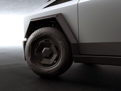 新型 RWD Cybertruck Long Range 车轮罩。(图片来源：特斯拉）