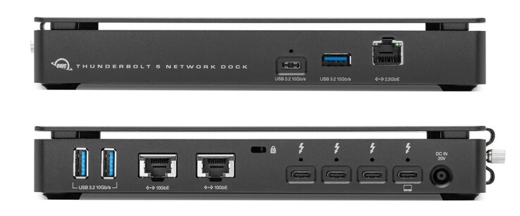 OWC Thunderbolt 5 双 10GbE 网络底座具有双 10G 以太网。(图片来源：OWC via TechPowerUp）