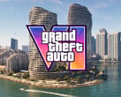 展示《GTA 6》中“罪恶都市”摩天大楼的横幅