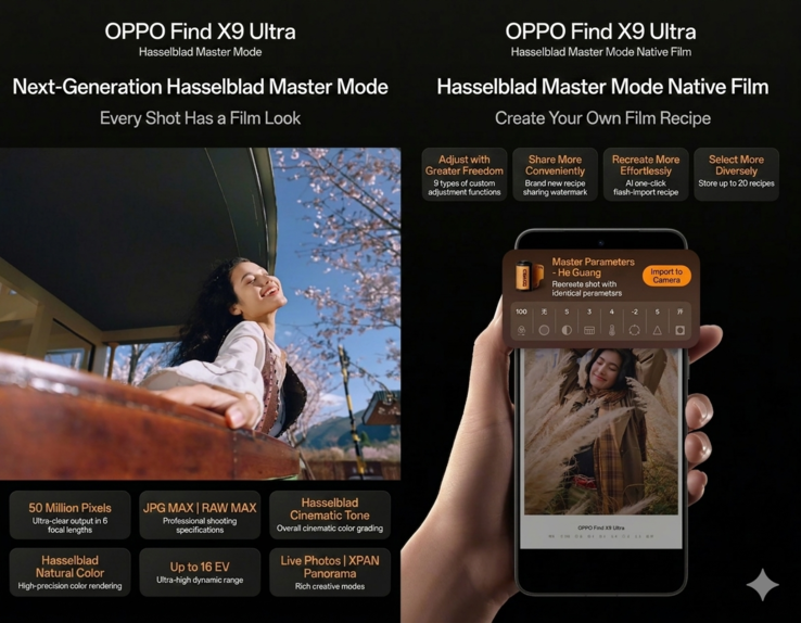 Oppo Find X9 Ultra - 改良后的哈苏大师模式。