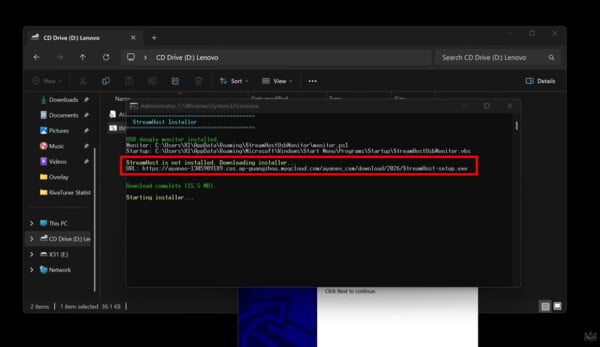 联想Legion C700的Streamhost软件用于从Ayaneo服务器下载低延迟游戏。
