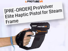 用于 Steam Frame 的 ProVolver Elite 触觉手枪控制器。(图片来源：ProTubeVR）