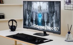 新的43英寸三星Odyssey Neo G7显示器采用量子矩阵技术。(图片来源: 三星)