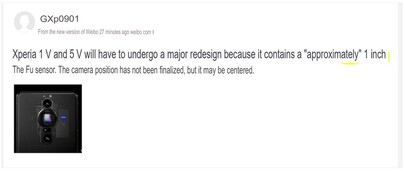 Xperia 1 V和5 V相机的传闻。(图片来源：SumahoDigest - 机器翻译)