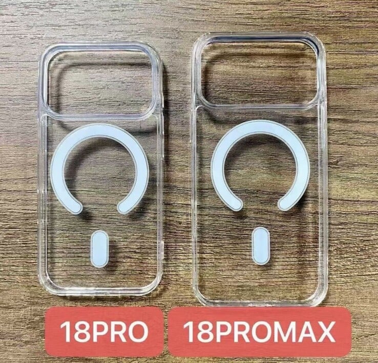 泄露的 iPhone 18 Pro 和 iPhone 18 Pro Max 保护壳。