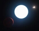 一幅描绘中子星和行星的艺术插图。