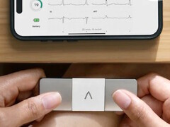 AliveCor KardiaMobile 6L Max 用双手测量人的心电图。(图片来源：AliveCor）