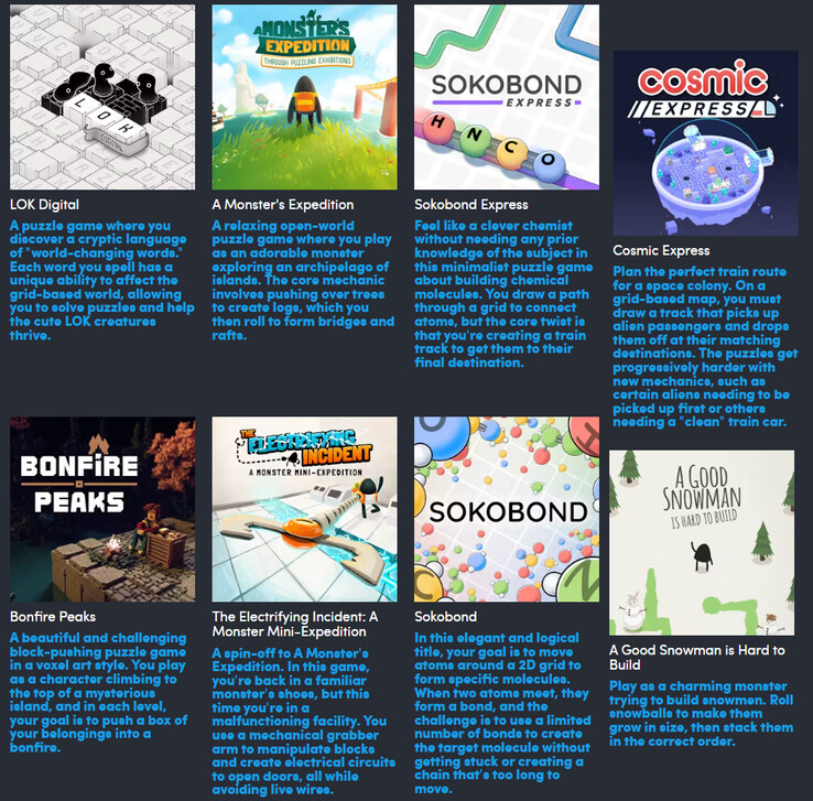 Draknek and Friends》系列中包含的所有游戏（图片来源：Humble Bundle）