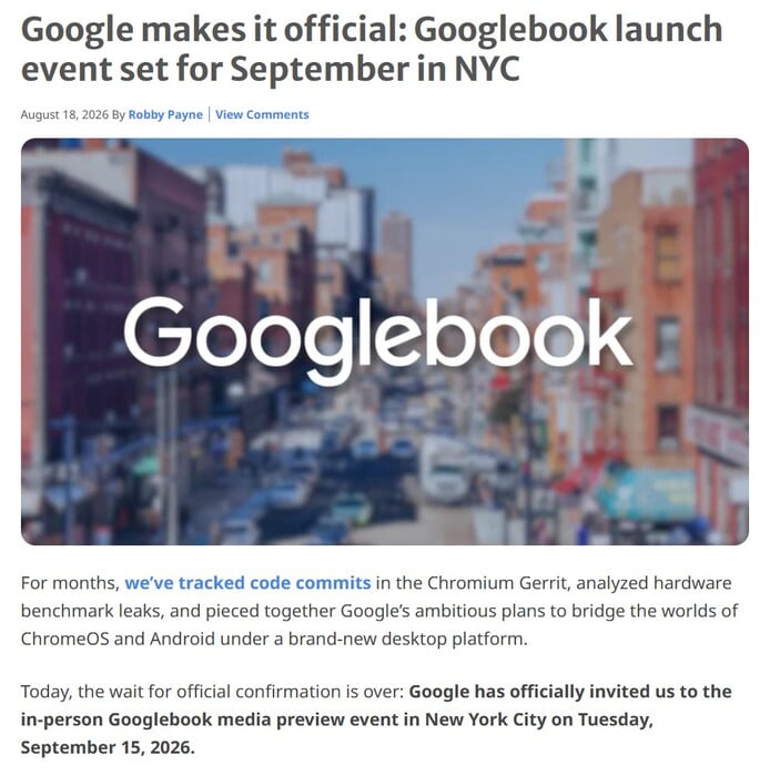 Chrome Unboxed 收到了 Google Books 媒体活动的邀请。