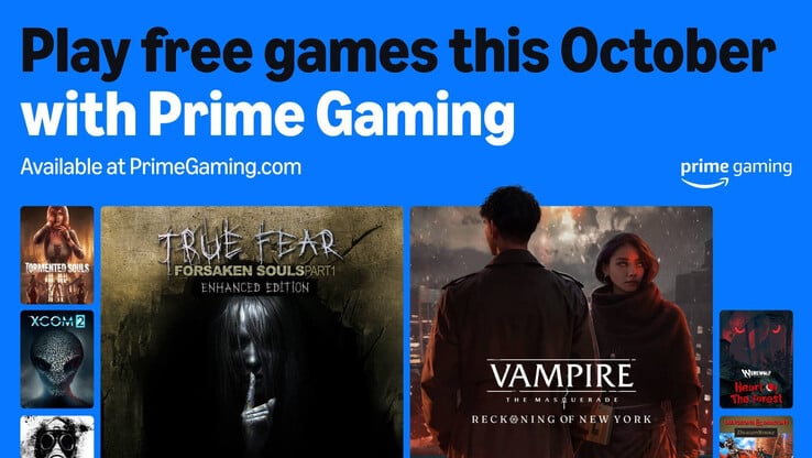 2025 年 10 月 Prime Gaming 赠品的主要亮点（图片来源：亚马逊）