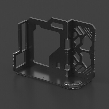 露天机箱采用亚克力主板托盘。(图片来源：Geeek）