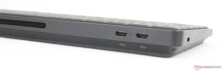 后置：USB-C 4.0 w/ DisplayPort 2.1 + Power Delivery (40 Gbps)，USB-C 3.2 Gen. 2 w/ DisplayPort 1.4 + Power Delivery (10 Gbps)