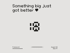 框架公告预告，表情符号向左翻转，显示数字 18