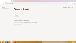 Windows 8.1：Yandex 24.1.4.827，点击即可更新至 24.1.5.736 版本（图片来源：屏幕截图）