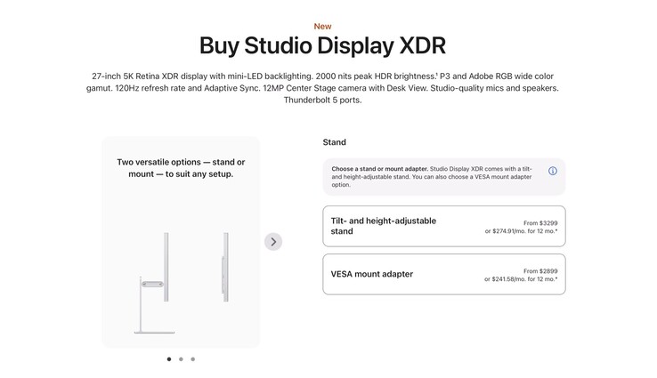 Apple Studio Display XDR 带 VESA 适配器，现在价格降低了 400 美元。