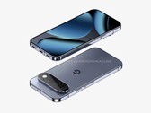 Pixel 11 Pro 的非官方渲染图，显示正面和背面。