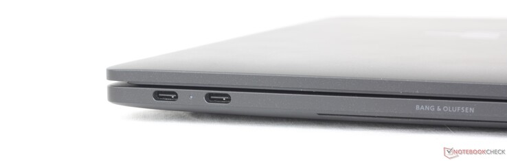 左边：2个USB-A 4.0和Thunderbolt 4 + DisplayPort + Power Delivery