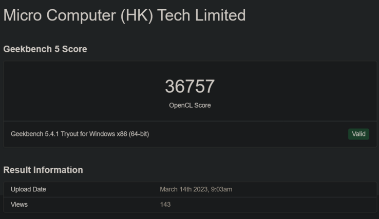 (图片来源：Geekbench)