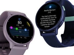 Vivoactive 5（上图）已提供每日摘要、休息提醒和压力提醒功能。(图片来源：Garmin）。