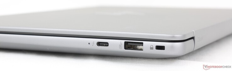 右侧USB-C (40 Gbps) Thunderbolt 4 w/ DisplayPort 2.1 + Power Delivery、USB-A (10 Gbps)、安全锁