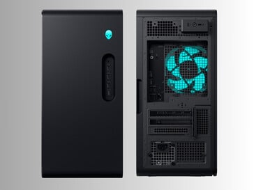 Alienware Aurora 游戏 PC 的正面和背面（图片来源：戴尔）