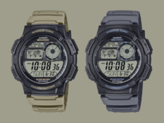 卡西欧 AE-1000W-5AV（左）和 AE-1000W-8AV（右）手表预计将于五月推出。(图片来源：卡西欧）