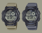 卡西欧 AE-1000W-5AV（左）和 AE-1000W-8AV（右）手表预计将于五月推出。(图片来源：卡西欧）