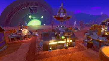 一张展示《SteamWorld Build》中建筑的图片。