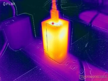 在运行高负载任务时，交流适配器温度超过 41 摄氏度