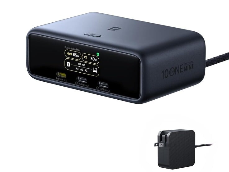这款扩展坞随附一个 120W GaN 充电器