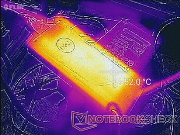 交流电适配器在一小时的高强度负载后可达到52℃以上