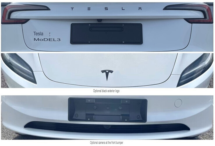 特斯拉 Model 3 新款，加装前置摄像头。