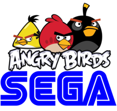 世嘉公司宣布，它将收购创造《愤怒的小鸟》的公司。(图片：世嘉和 &quot;愤怒的小鸟 &quot;的标志）。