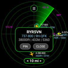 Flight Scanner 应用中的飞机定位工具