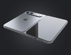 可折叠 iPhone CAD 渲染图。(图片来源：iPhone-Ticker/编辑）