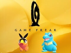 Game Freak 徽标，下方为神奇宝贝（图片来源：Game Freak、任天堂美国公司，有编辑）。