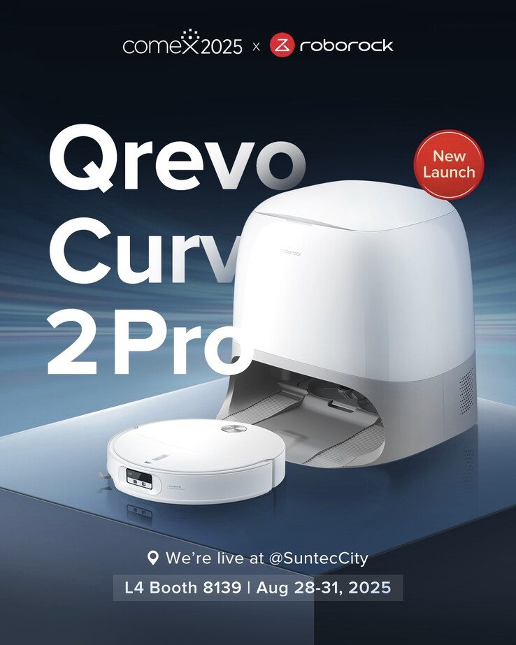 Roborock Qrevo Curv 2 Pro 机器人真空吸尘器。(图片来源：Roborock via Facebook）