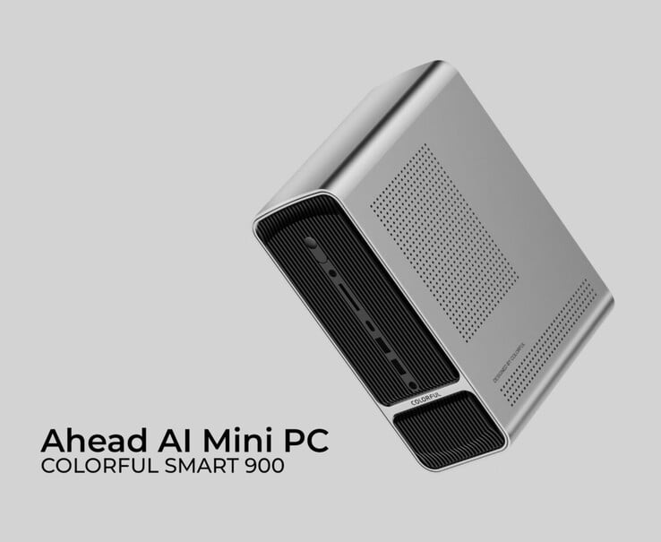搭载 AMD Strix Halo 的 Colorful Smart 900 AI mini PC 拥有时尚的外观。(图片来源：Colorful via TechPowerUp）