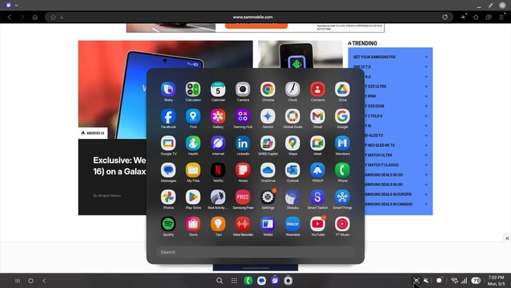 三星 DeX in One UI 8（图片来源：SamMobile）