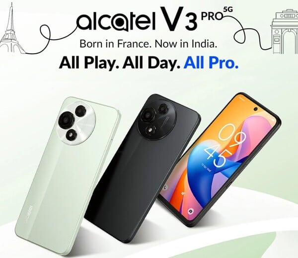 阿尔卡特 V3 Pro 将有两种颜色可供选择。(图片来源：Flipkart）