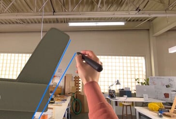 现在已支持罗技 Muse 空间笔等配件与 3D 世界进行交互。(图片来源：Apple)