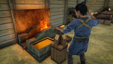 一张展示 Sengoku Dynasty 中铁匠的图片。