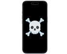 iPhone Air 可能即将消亡。(图片来源：Apple w/ skull and crossbones emoji，已编辑）