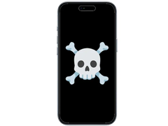 iPhone Air 可能即将消亡。(图片来源：Apple w/ skull and crossbones emoji，已编辑）